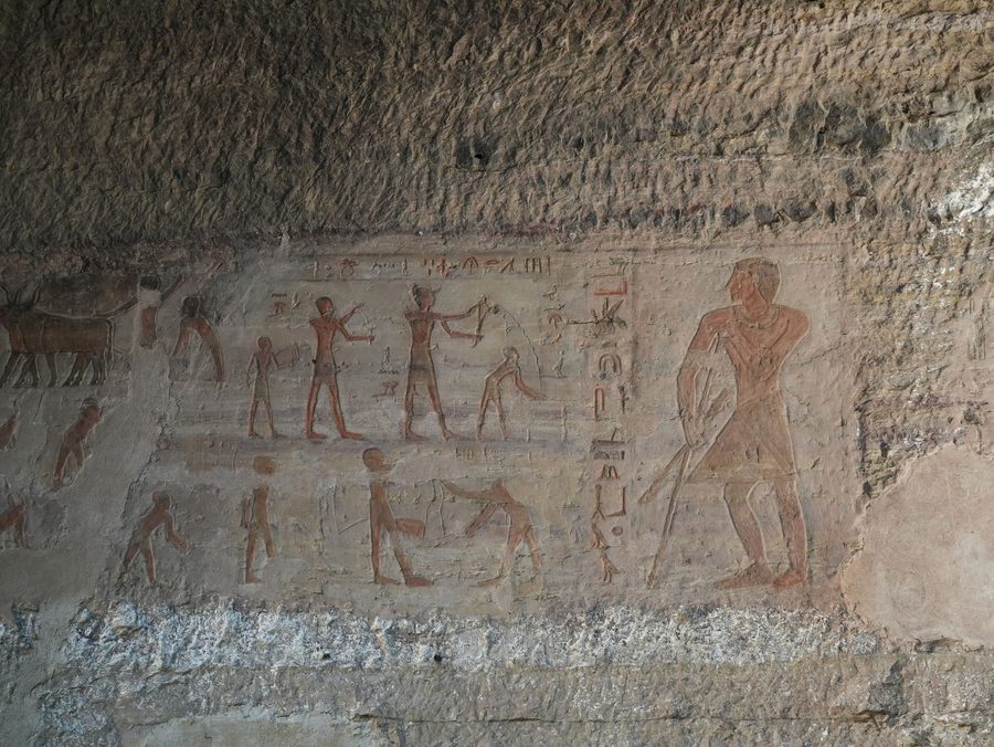 The stunning colored reliefs and hieroglyphs inside the Tombs of the Nobles