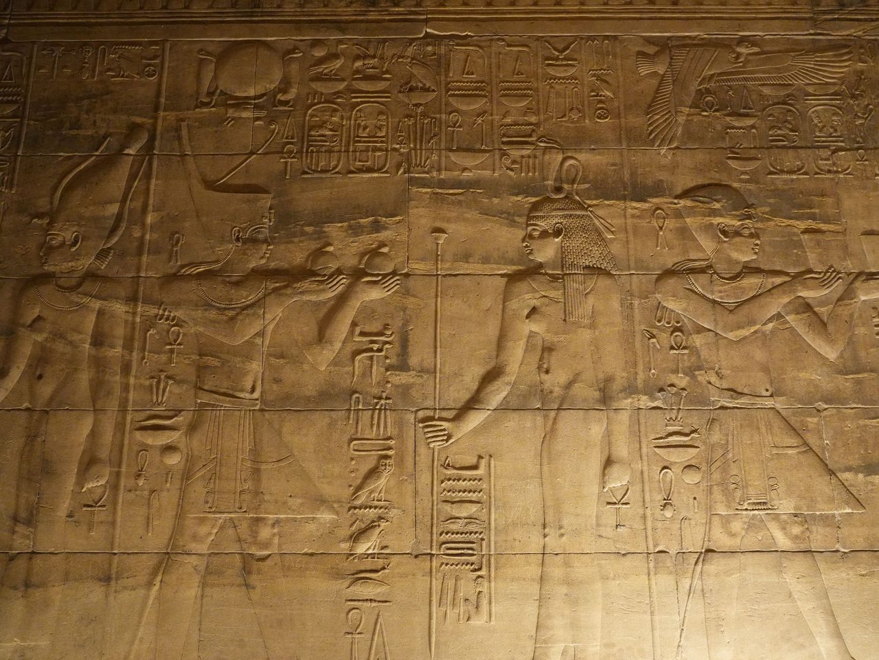 The stunningly intricate carved reliefs and hieroglyphs at Philae Temple
