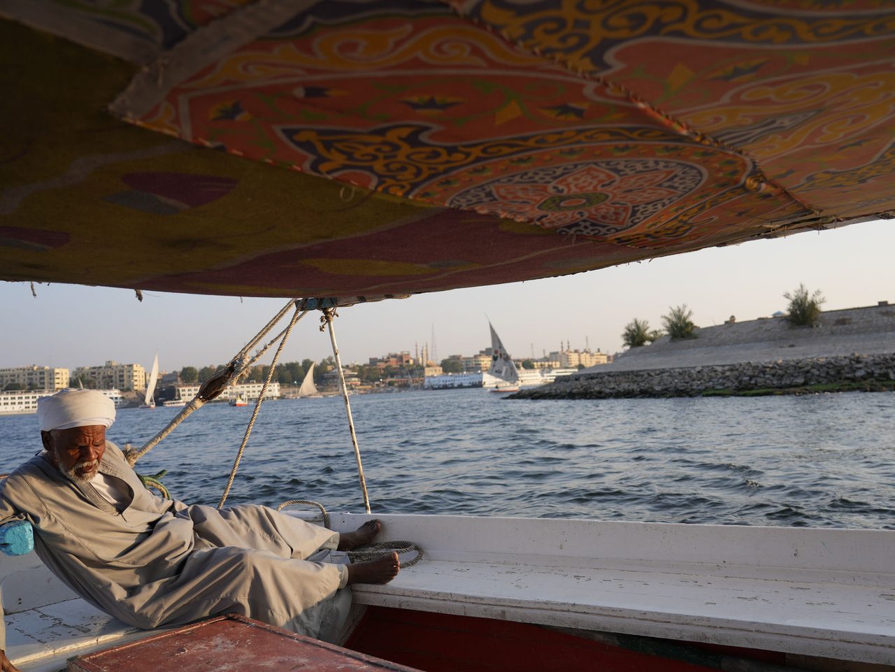 Sailing with a local captain on the Nile River