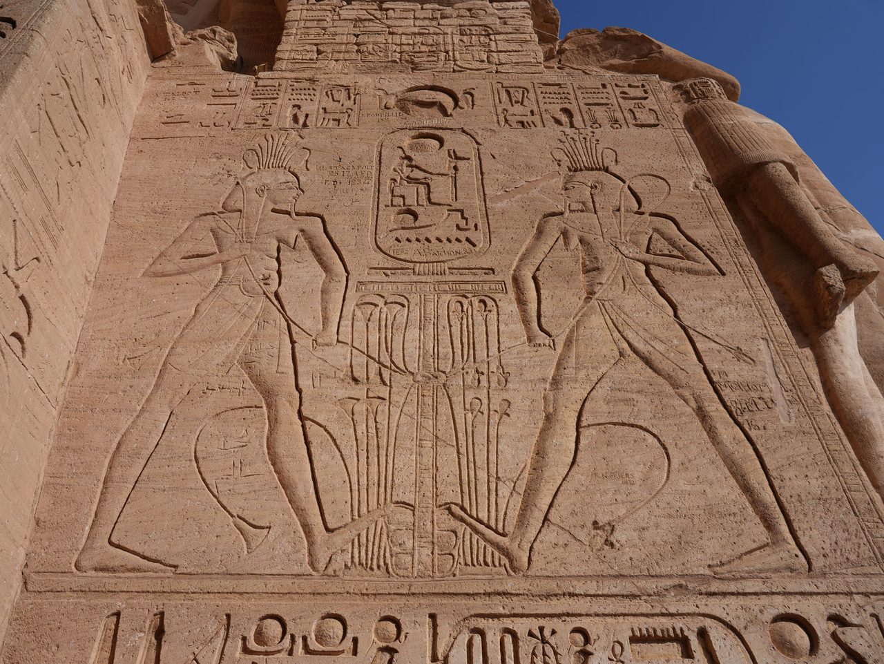 The stunningly preserved Sema-Tawy reliefs at the Great Temple of Abu Simbel