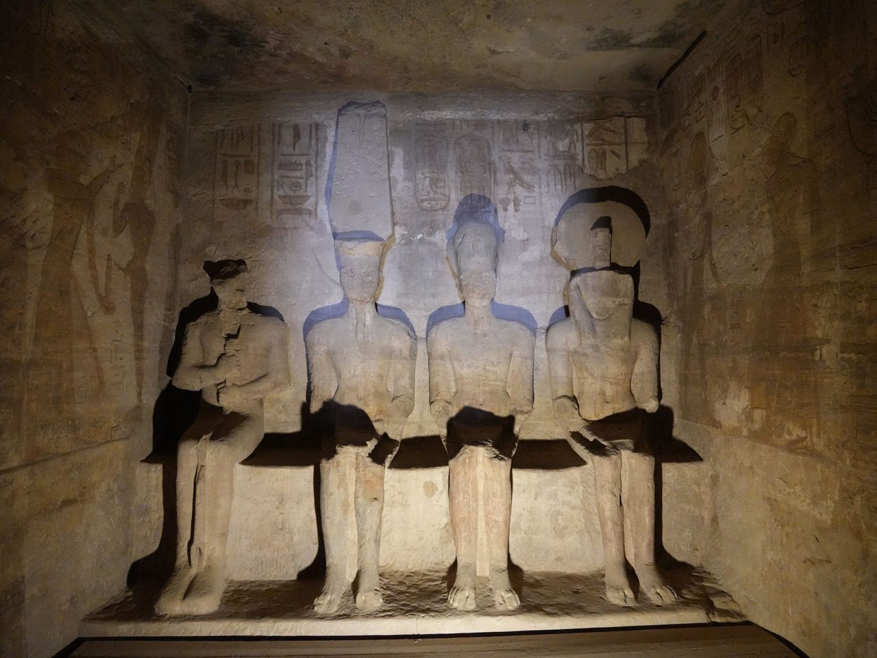The four sacred statues deep inside the Sanctuary of the Great Temple of Abu Simbel