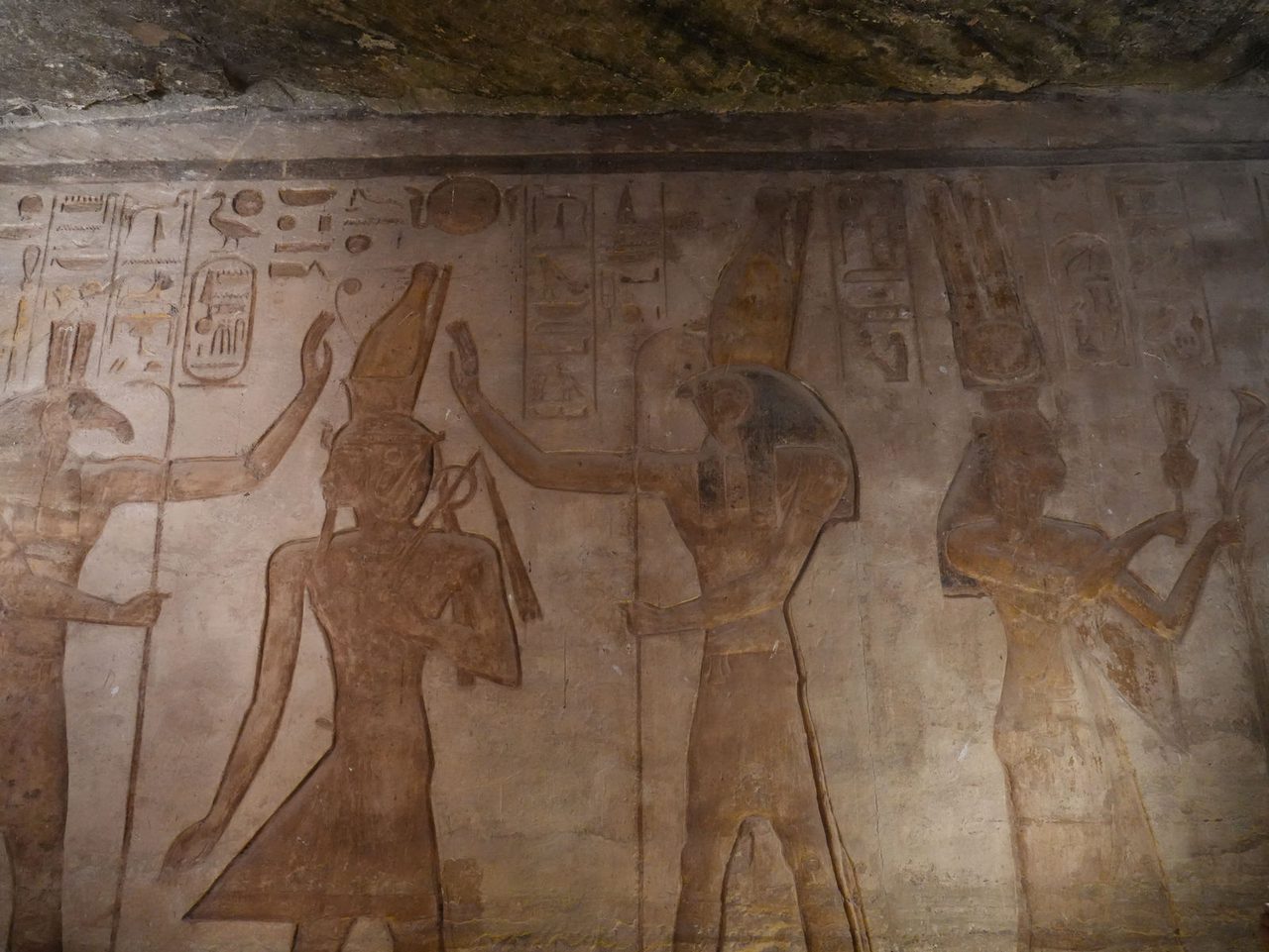 The stunningly detailed carved reliefs and hieroglyphs inside the Great Temple of Abu Simbel