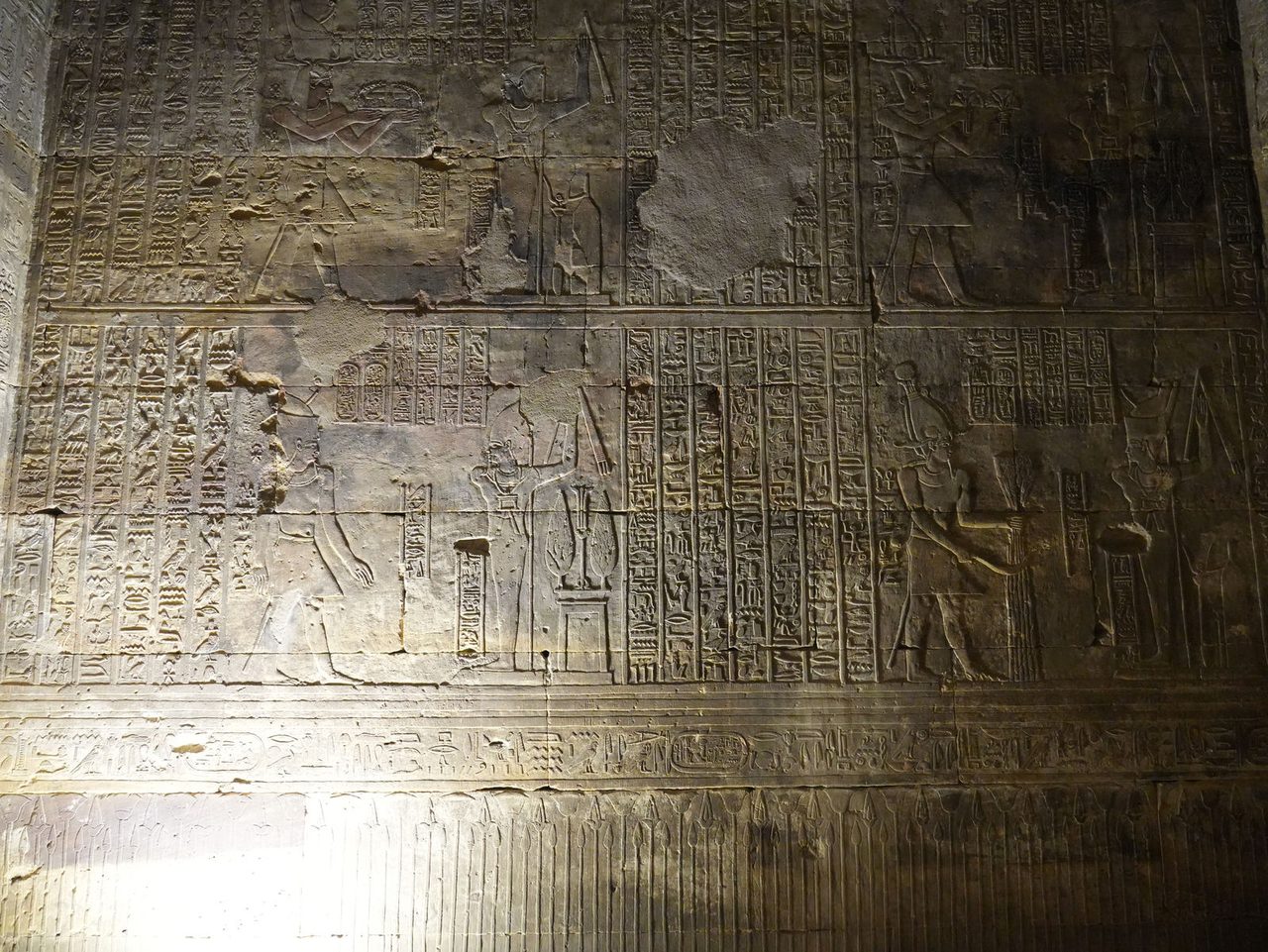 Ptolemaic reliefs on the walls of the Temple of Edfu