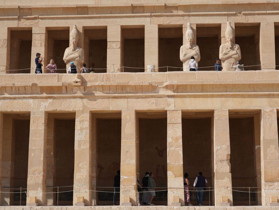 The layered terraces and Osiride statues at the Mortuary Temple of Hatshepsut