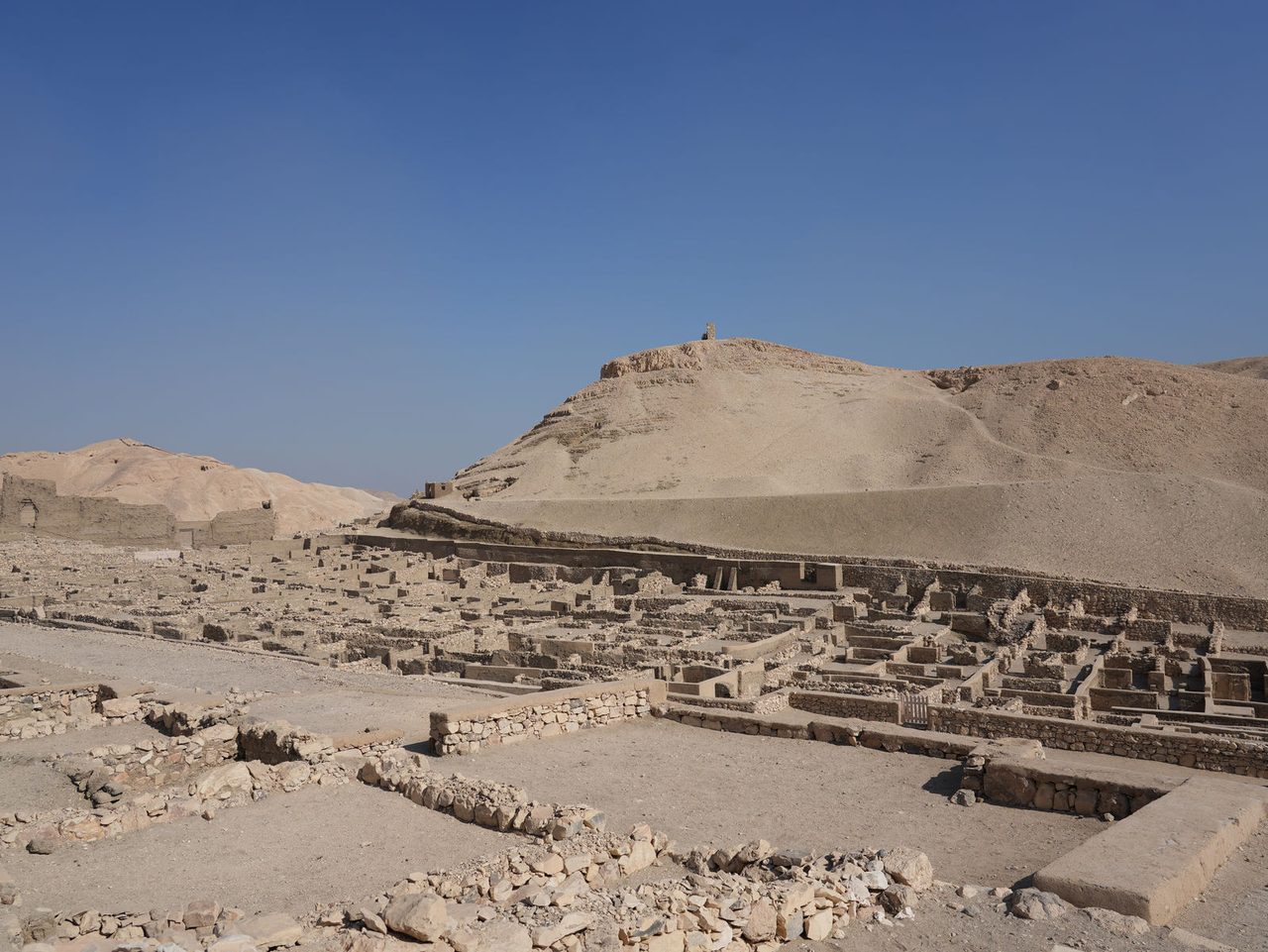 The ancient workers' village ruins at Deir el-Medina