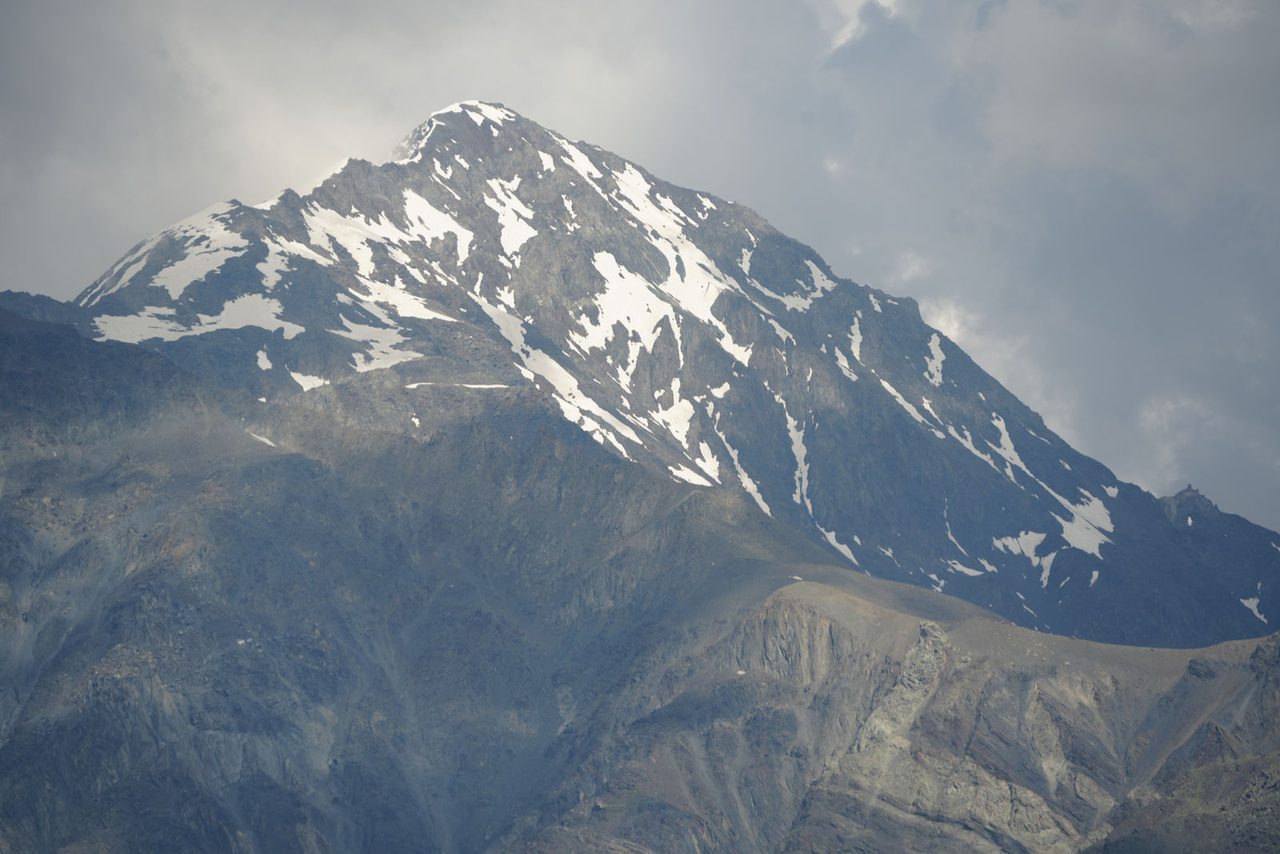 The snowy peak of Mount Kazbek