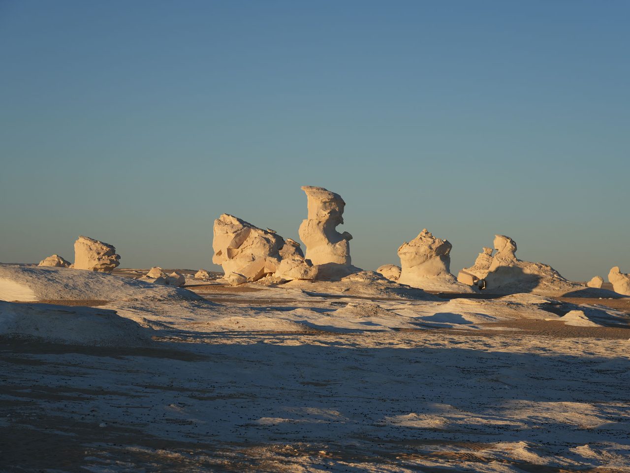 Unique chalk structures carved by nature in the White Desert