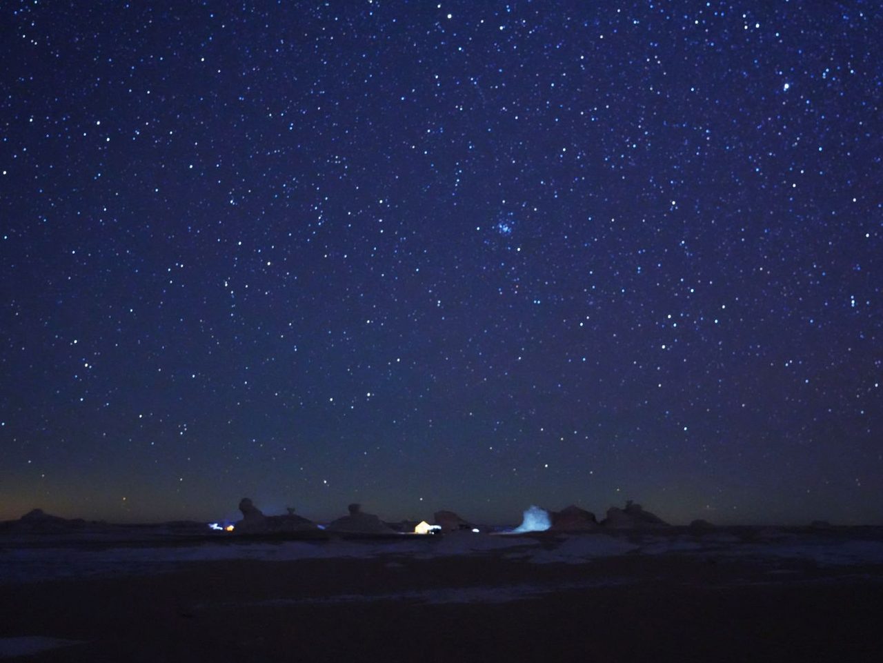 Camping under a blanket of infinite stars in the White Desert