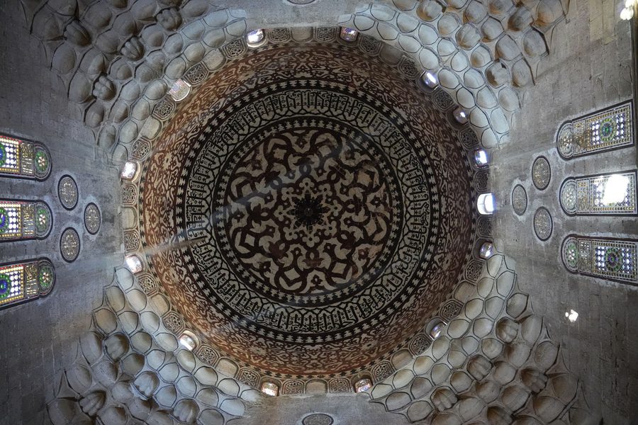 Looking up at the breathtaking stone dome of Khanqah of Faraj ibn Barquq