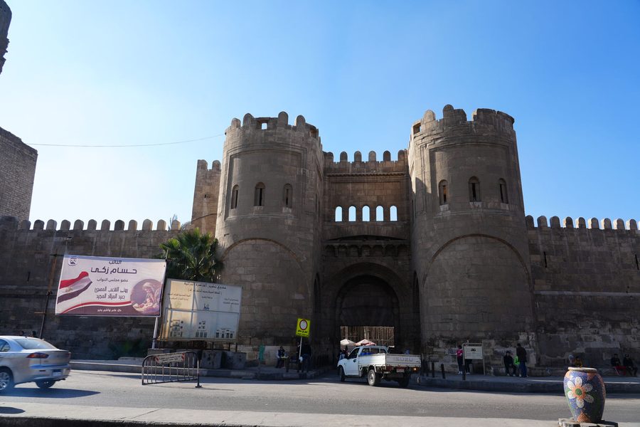 The grand medieval stone gates of Bab al-Futuh