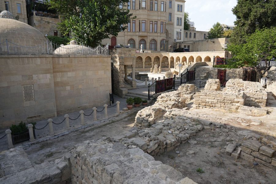 The ancient Bazar Square ruins in Baku Old City