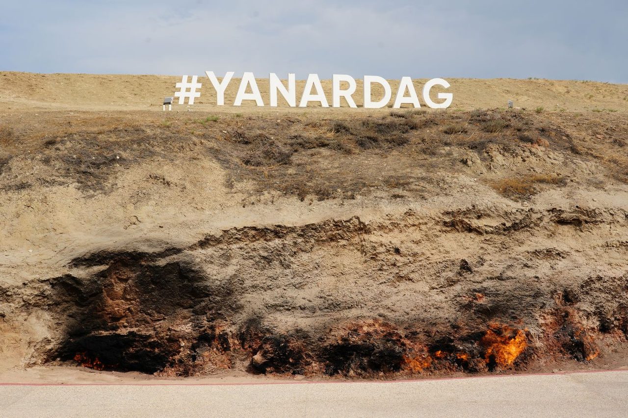 The burning hillside of Yanar Dag