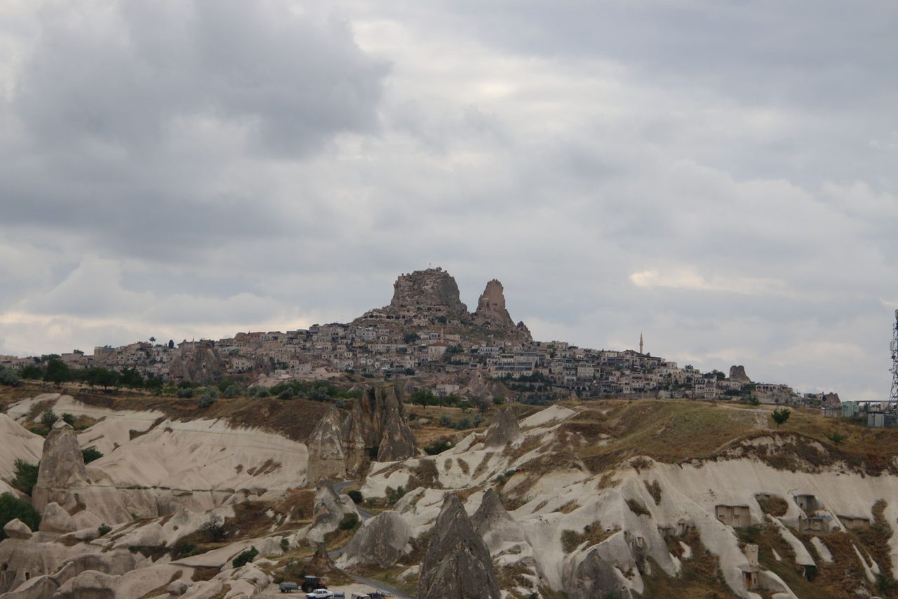 Looking at Uchisar Castle from Pigeon Valley