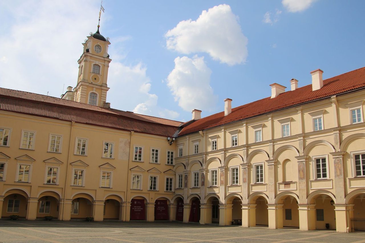 The Grand Courtyard and the bell tower of the Church of St Johns
