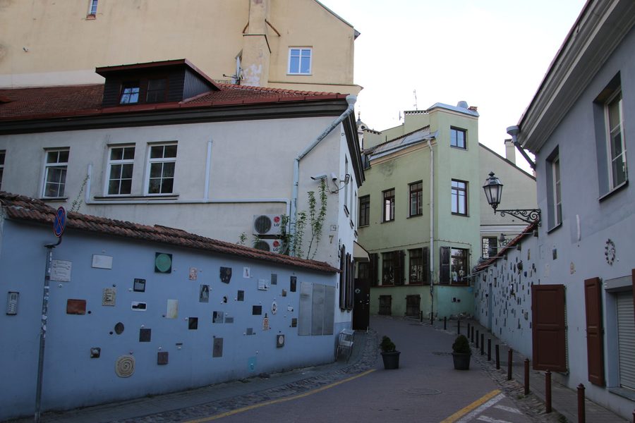 The wall art along Literatų Street