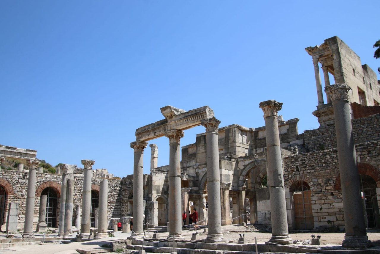 Ancient Roman columns at Ephesus