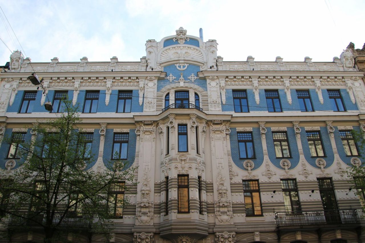 Art Nouveau building on Elizabetes Street