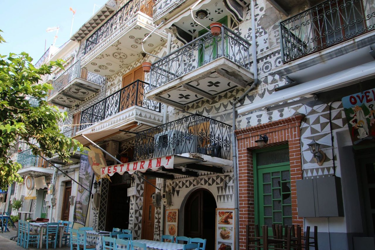 The painted streets of Pyrgi in Chios