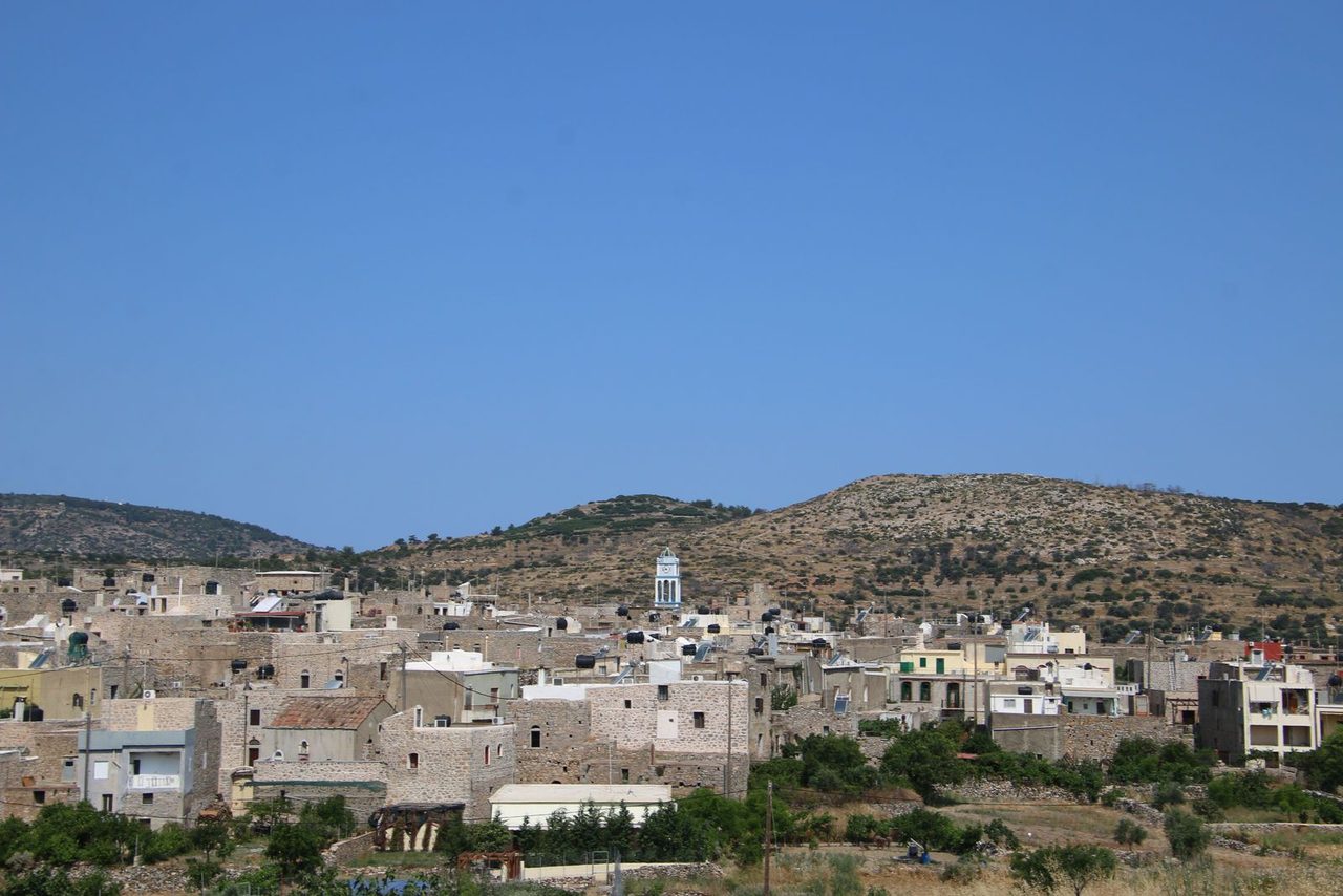 Panoramic view of Mesta village in Chios