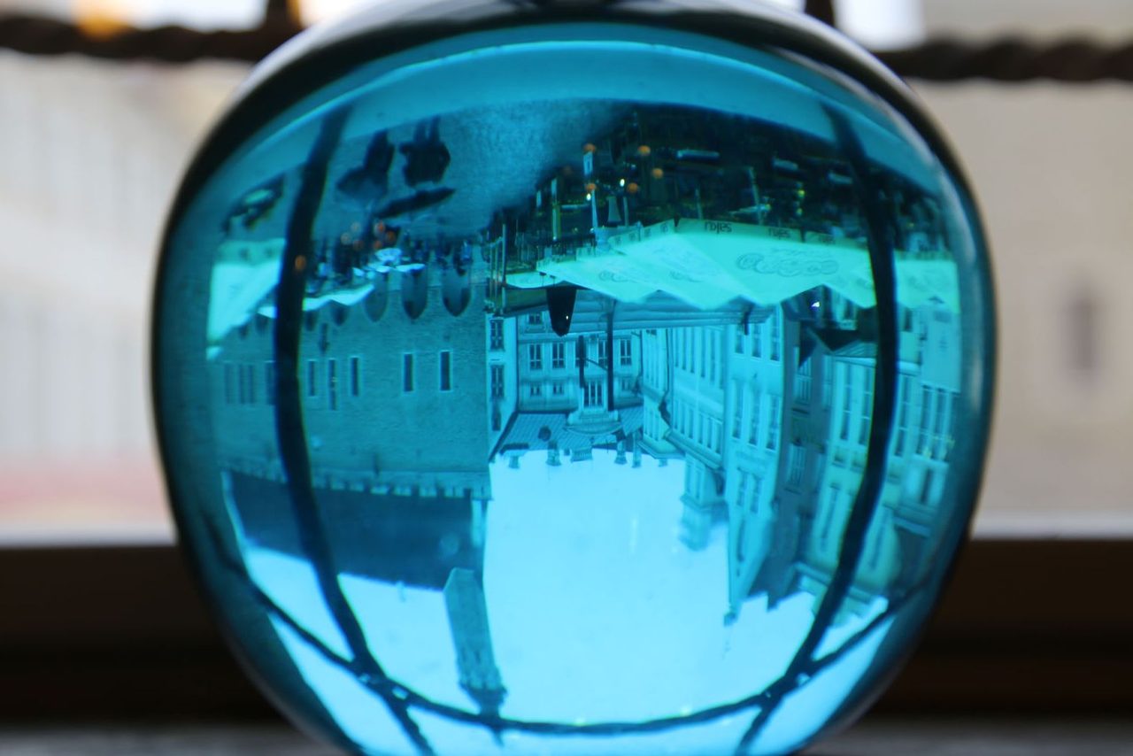 The Old Town upside down in a crystal ball