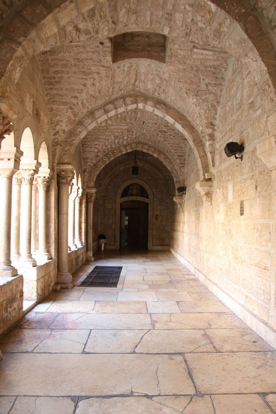 The historic Crusader cloister of the Church of St. Catherine