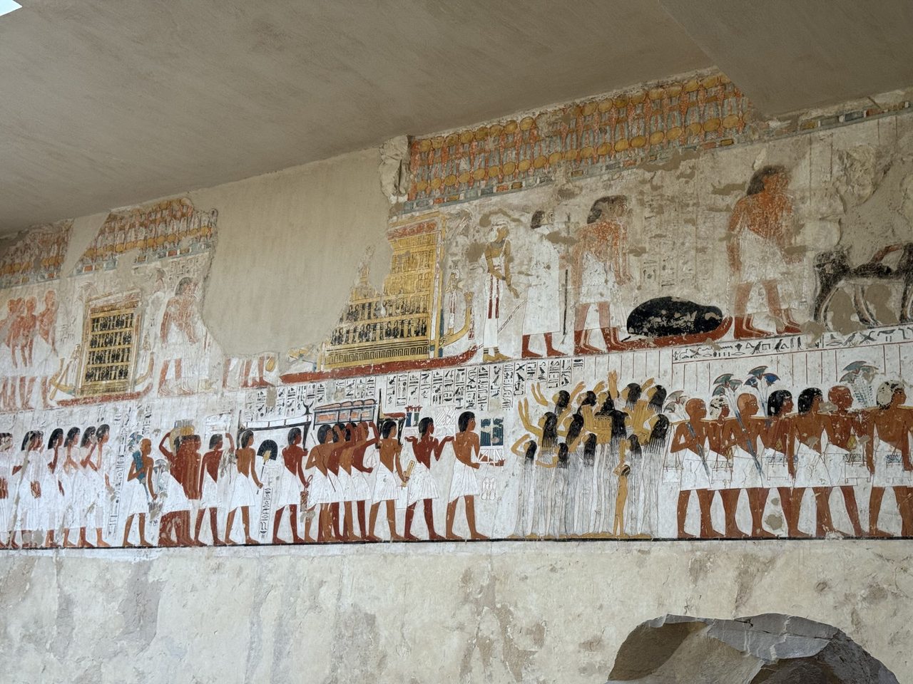 The funeral procession mural painting inside the Tomb of Ramose