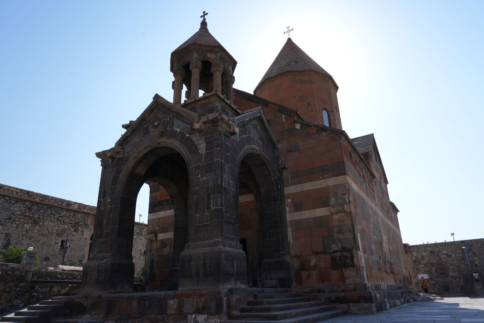 The main church and bell tower at Khor Virap Monastery
