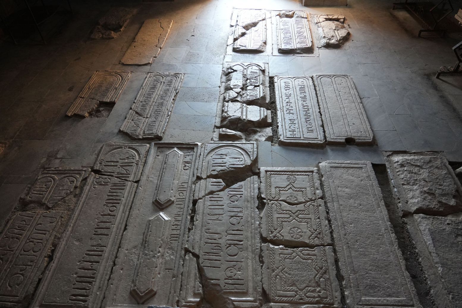 Ancient tombstones inside Khor Virap Monastery