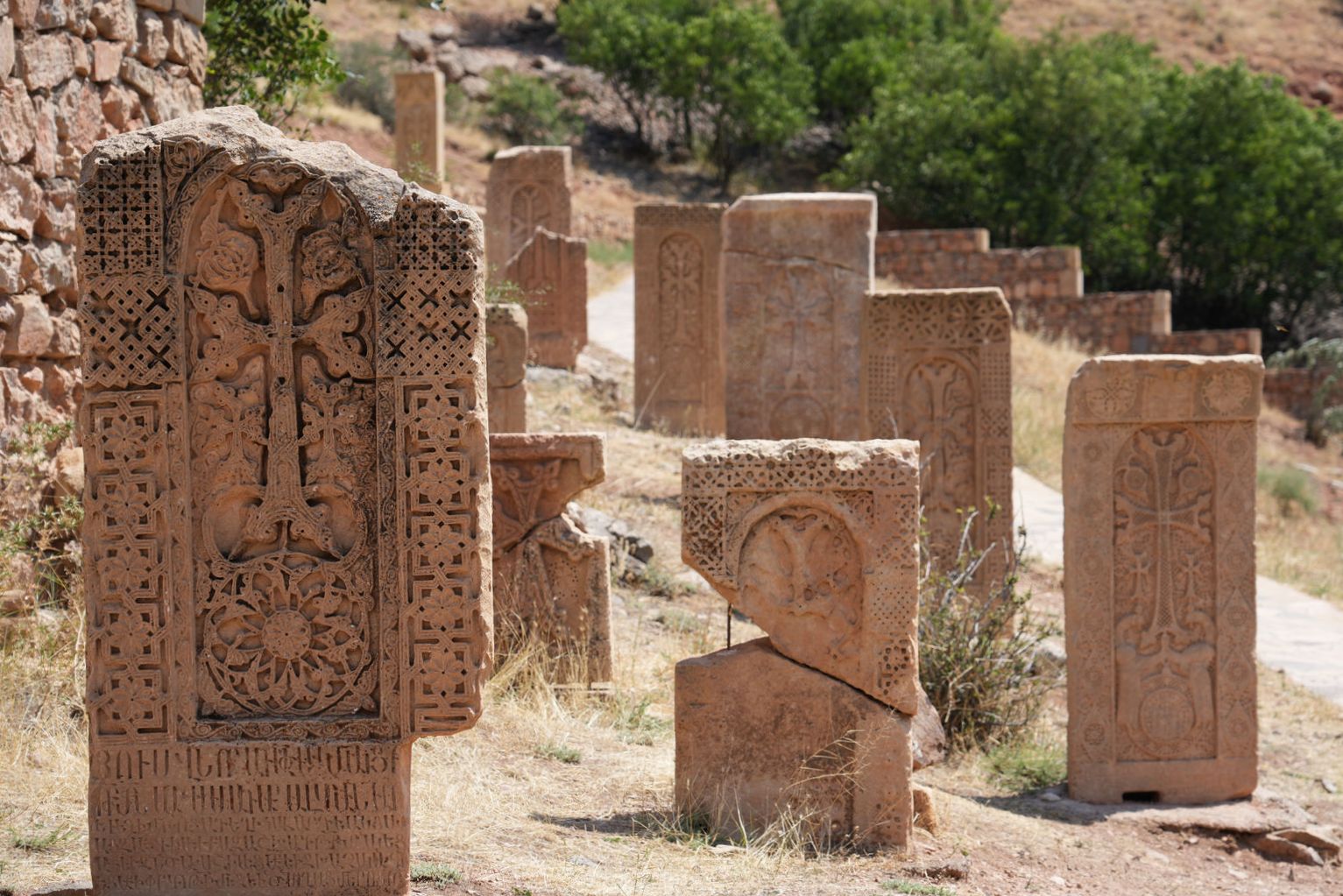 Ancient Khachkars (cross-stones) at Noravank Monastery
