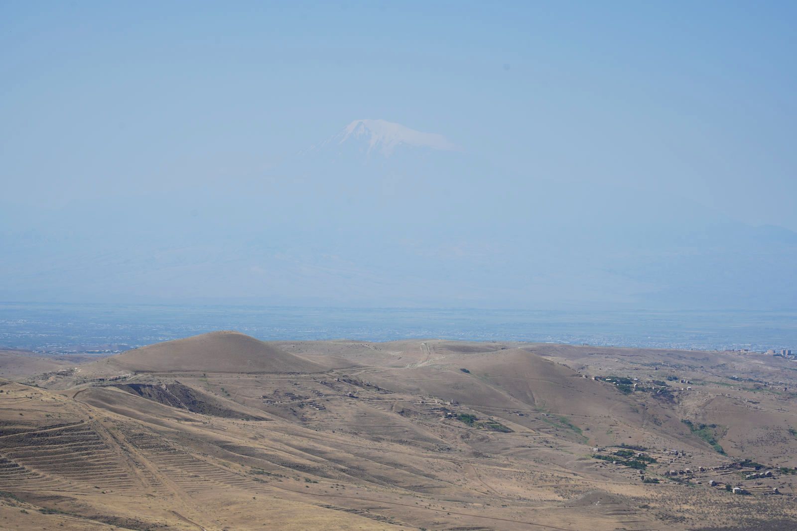 A distant view of majestic Mount Ararat