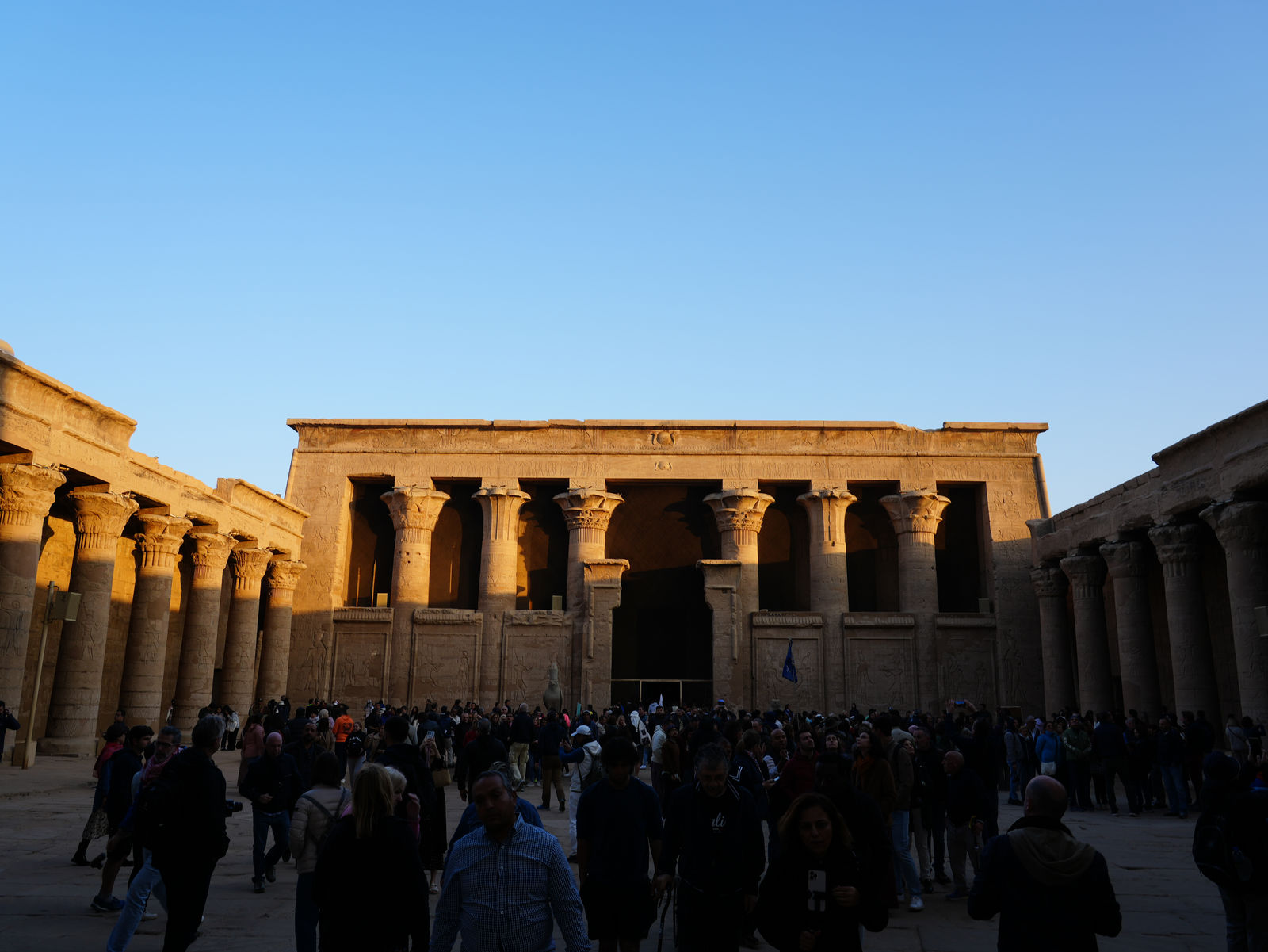 The courtyard and entrance of the Temple of Edfu