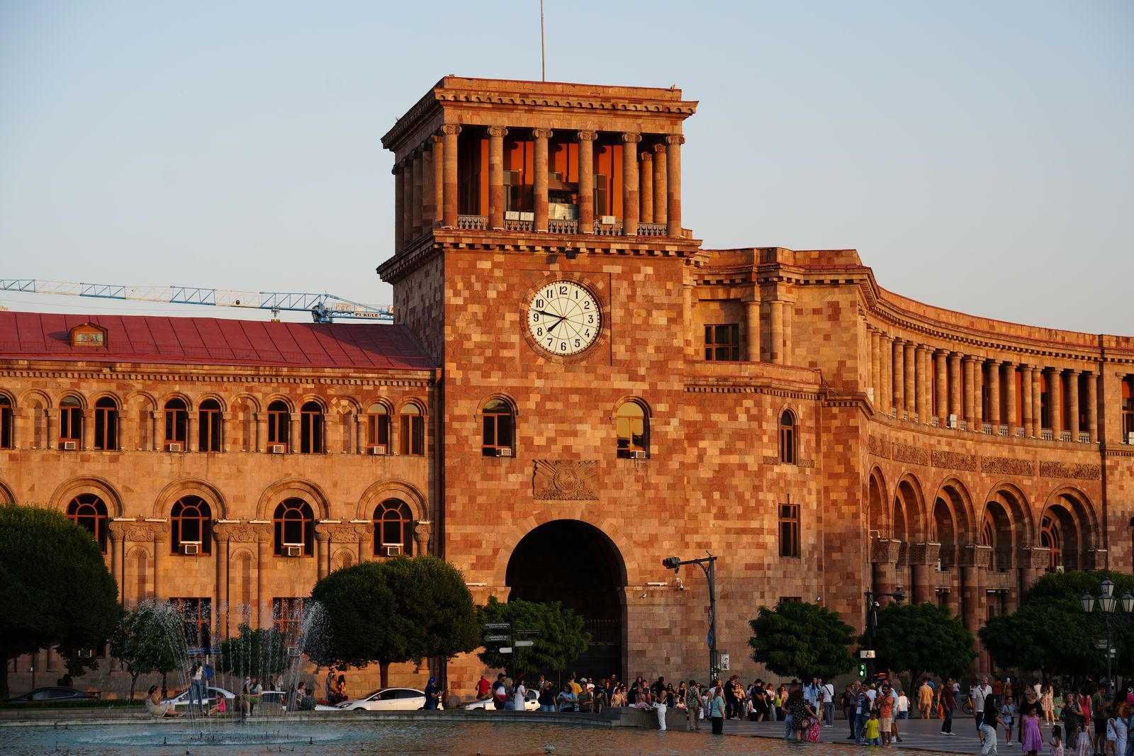 The iconic clock tower at Republic Square