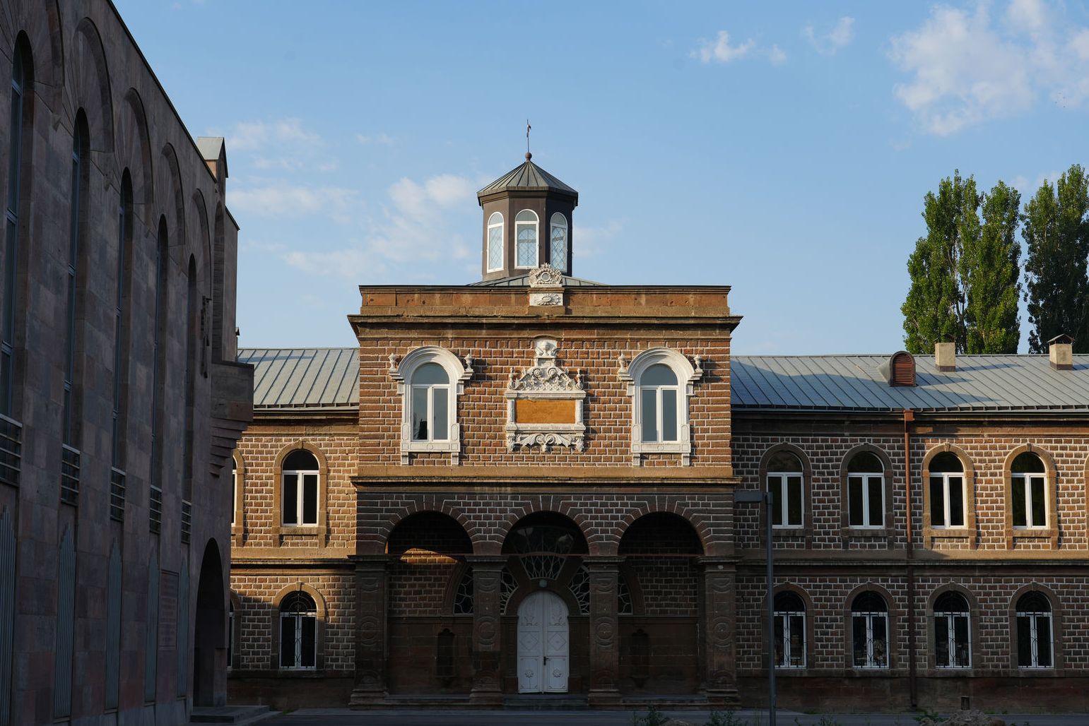 The facade of Gevorkian Theological Seminary