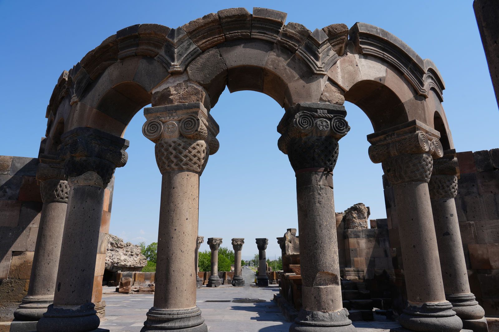The beautiful stone arches of Zvartnots Cathedral