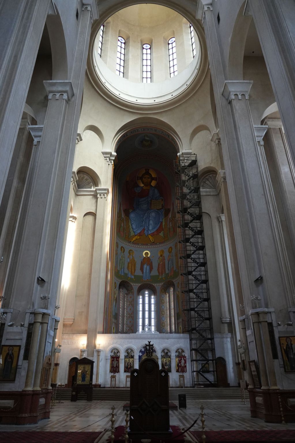 Inside the grand Holy Trinity Cathedral