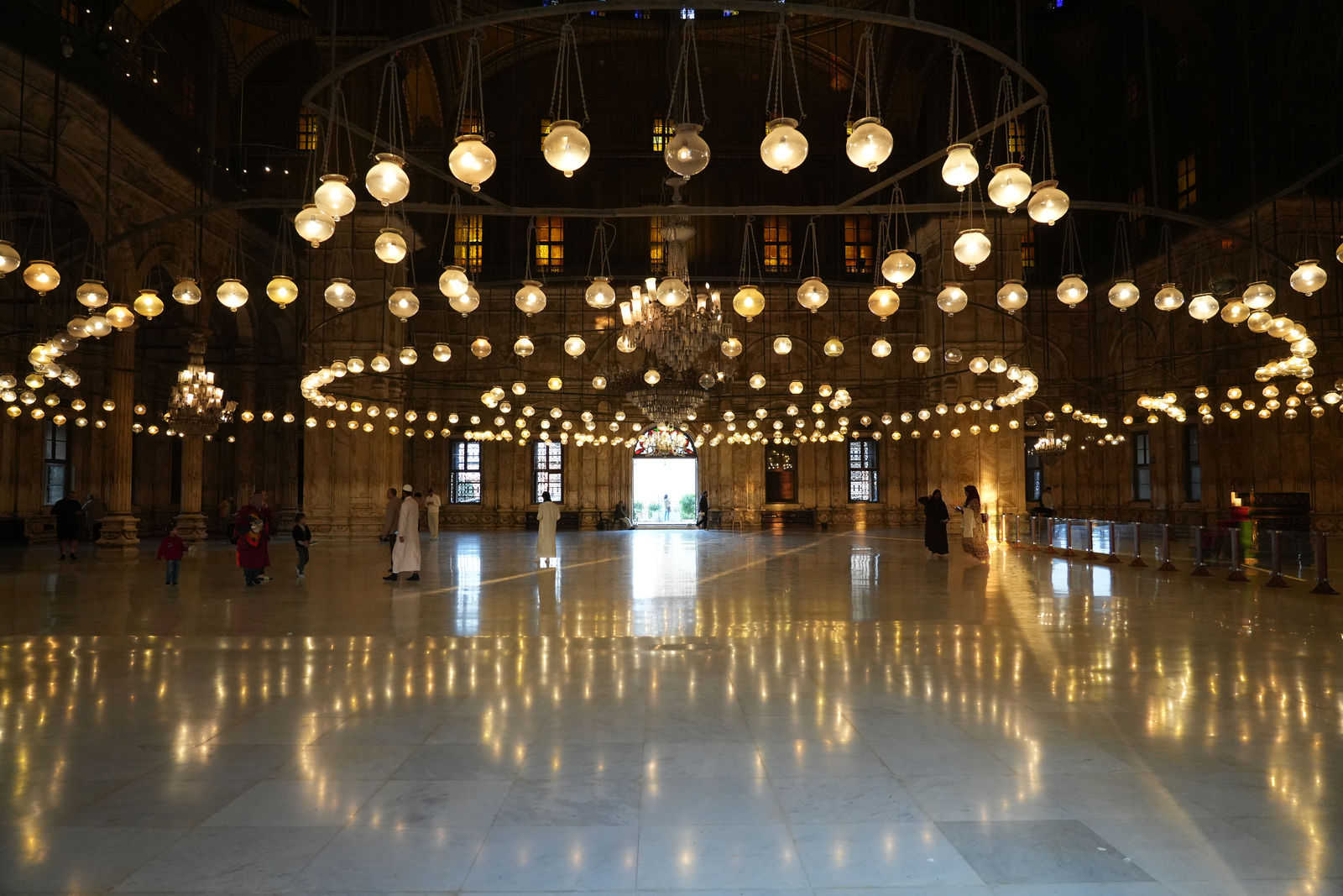 A sea of lights inside the magnificent Mosque of Muhammad Ali