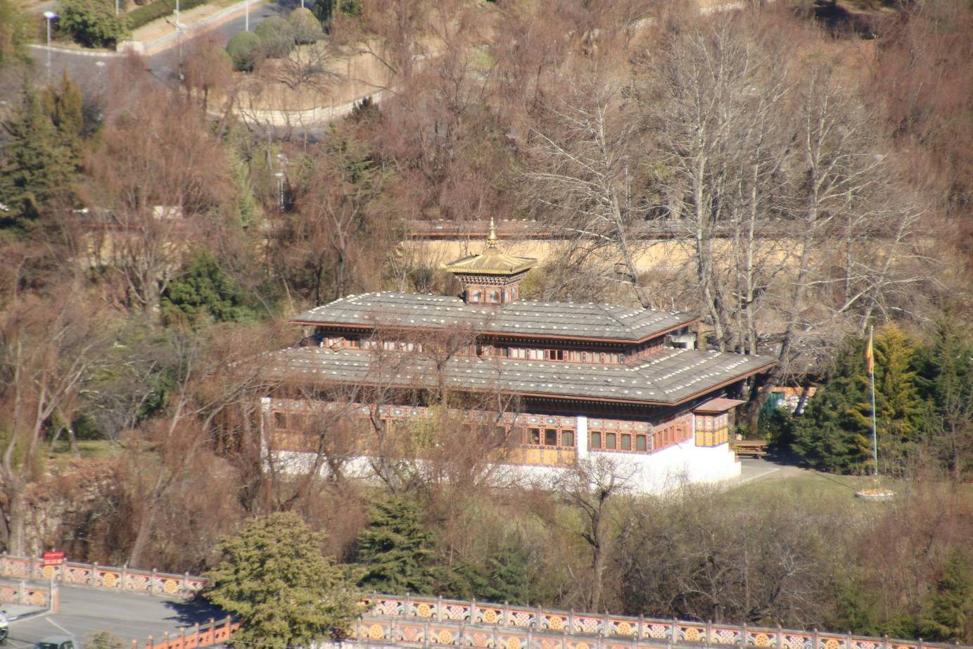 A beautiful view of the traditional Bhutanese building