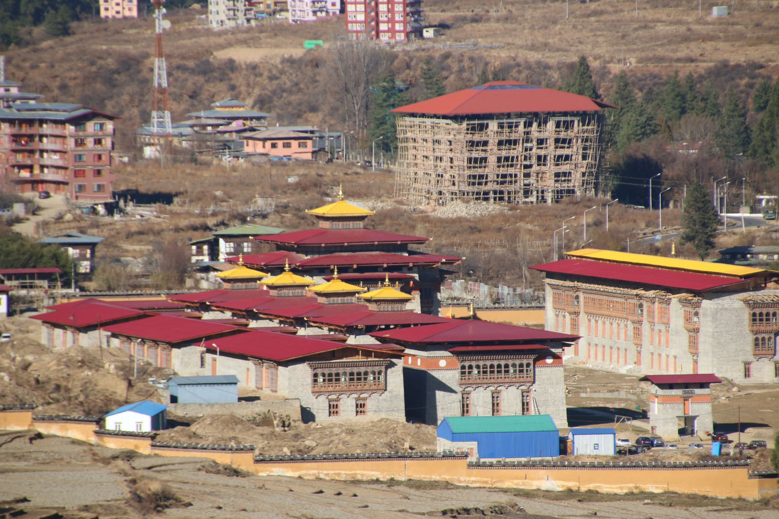 A panoramic view of Tashichho Dzong