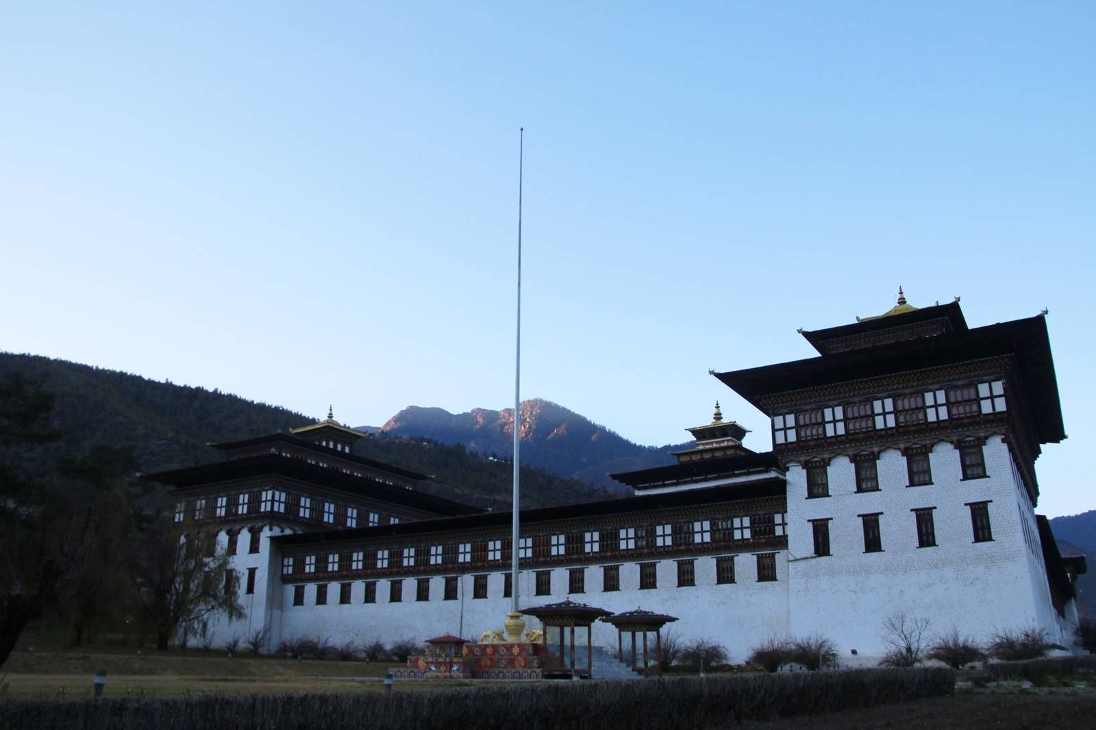 The exterior of Tashichho Dzong