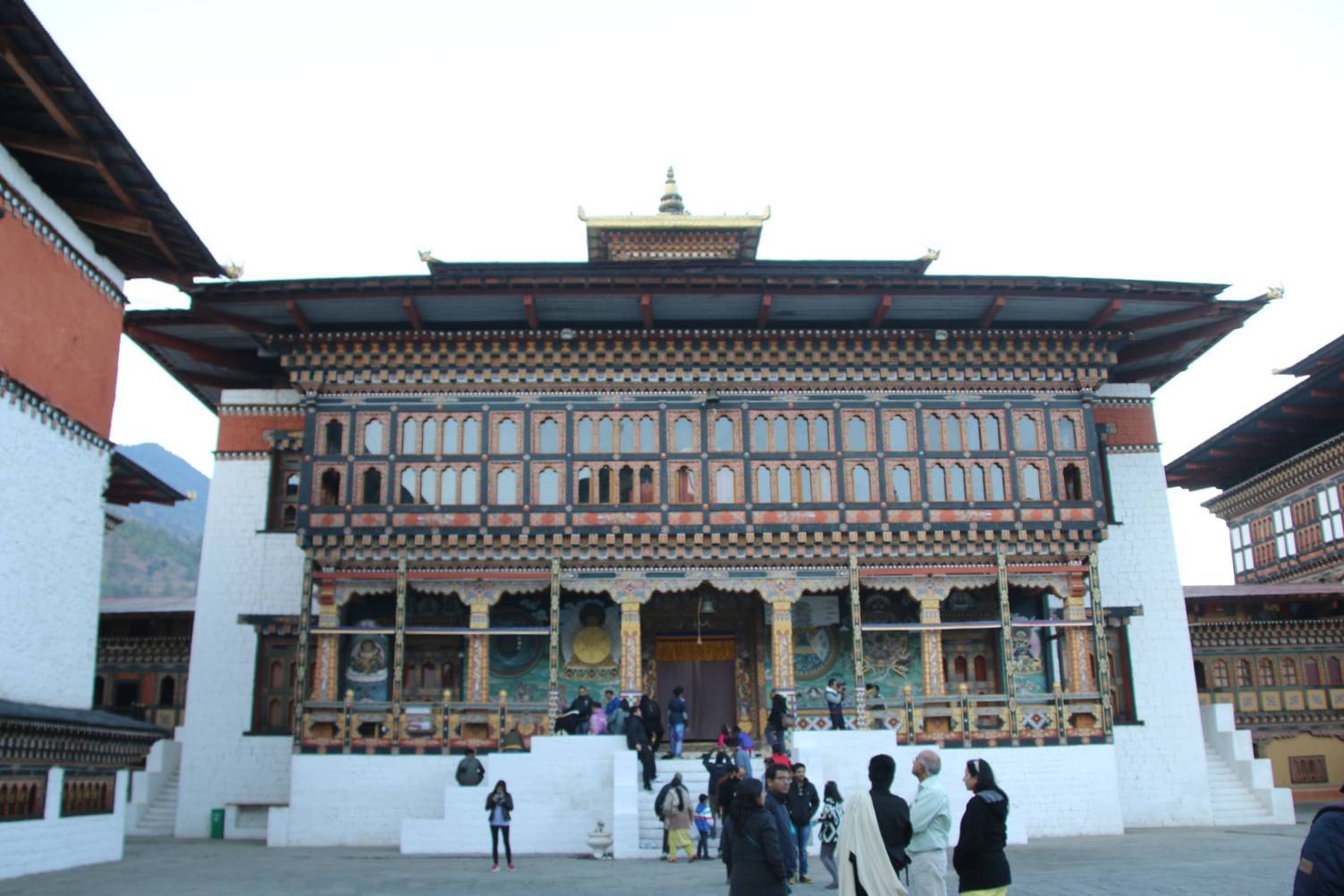The grand inner courtyard of Tashichho Dzong