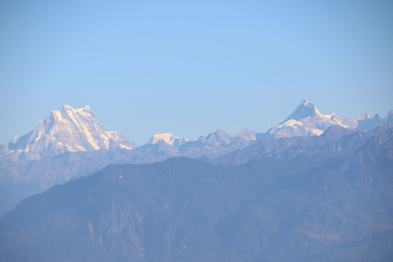 A stunning view of the snow-capped Himalayan peaks