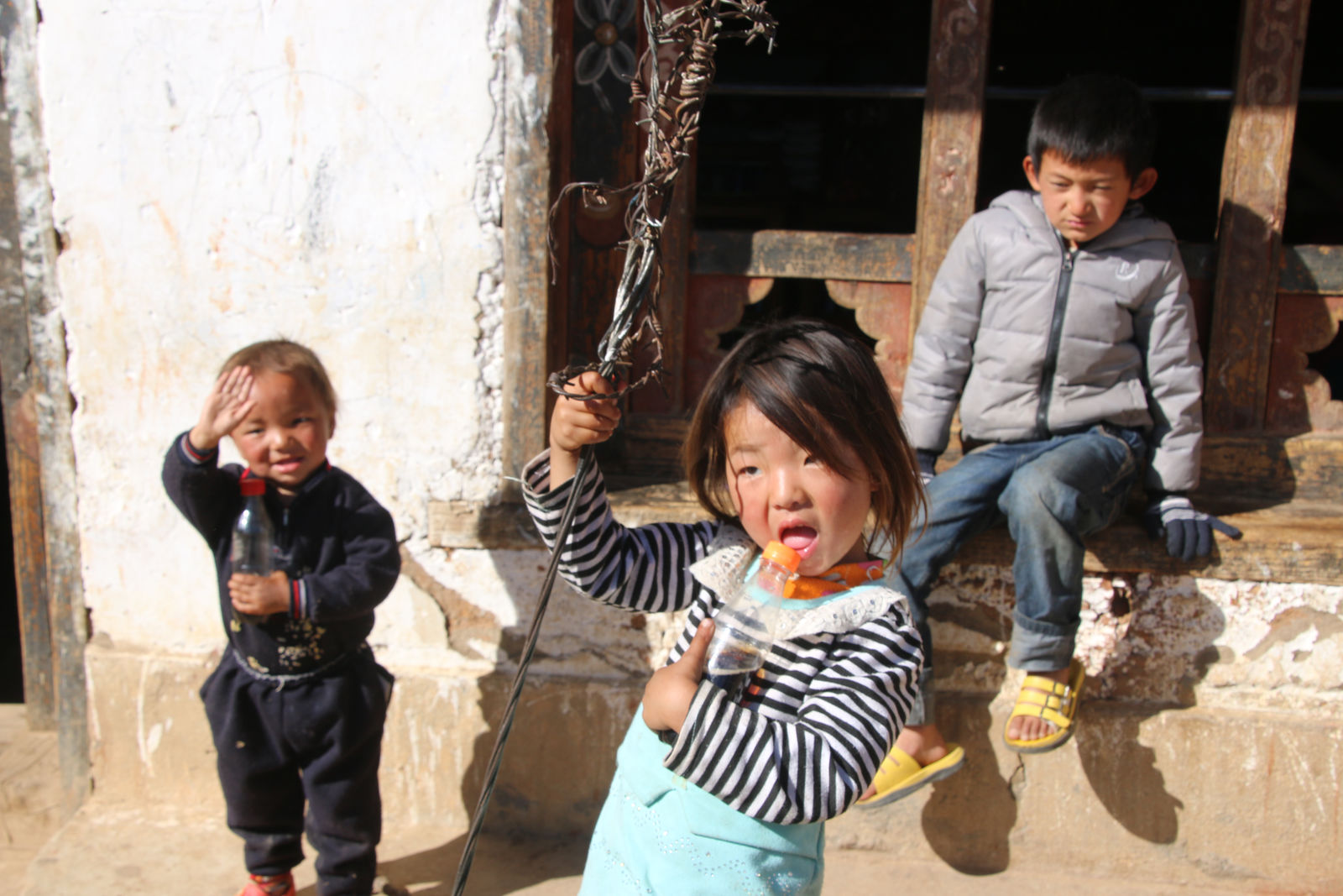 Local children in a village