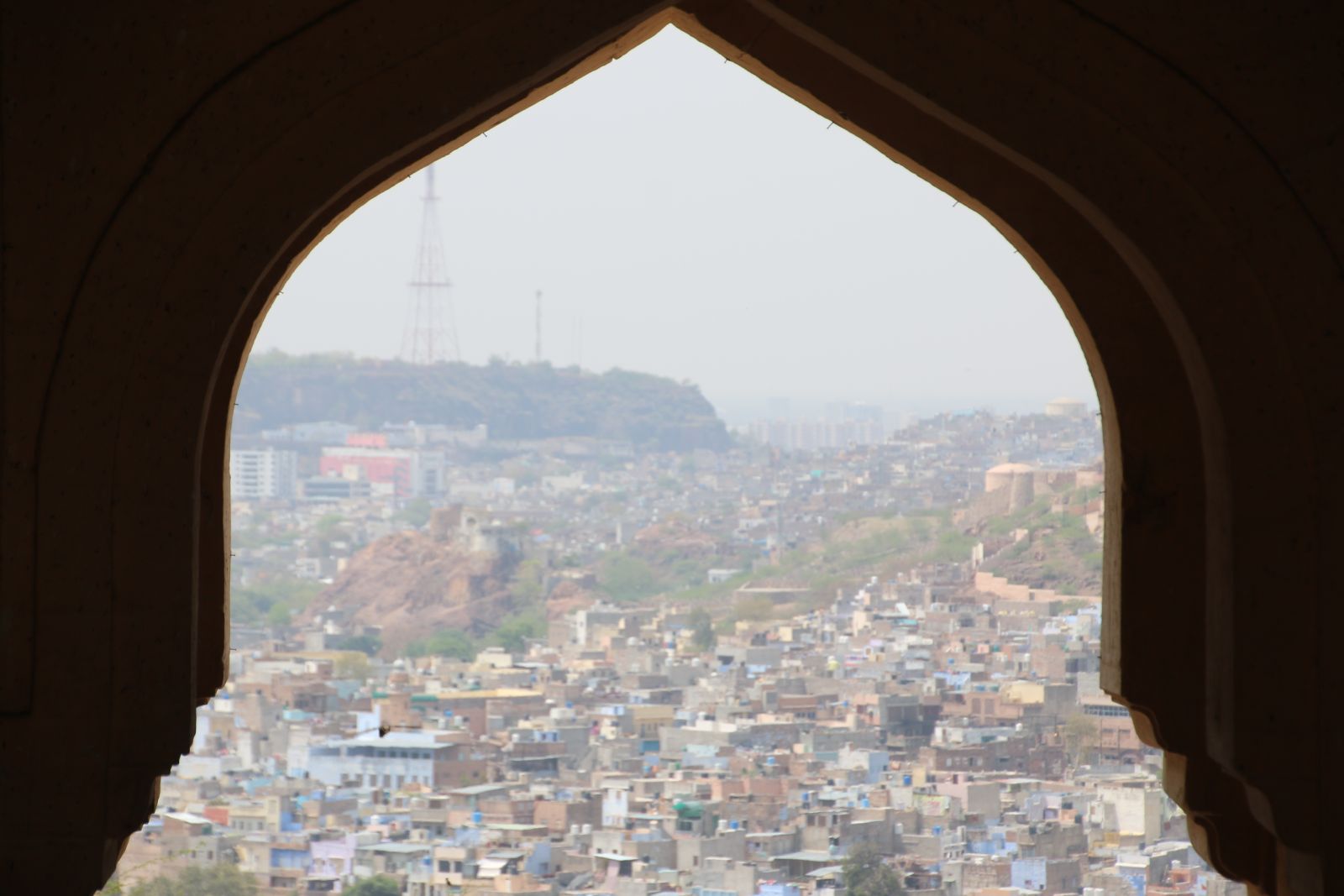 Jodhpur (City view framed by a Palace Window at Mehrangarh Fort)