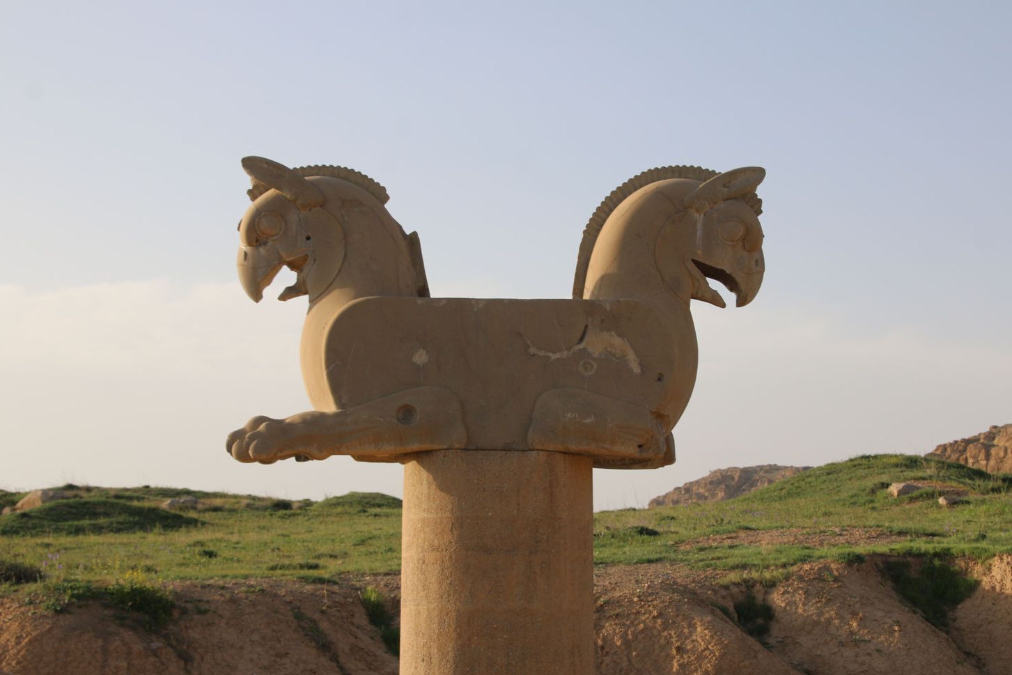 Homa bird (Griffin) column capital at Persepolis