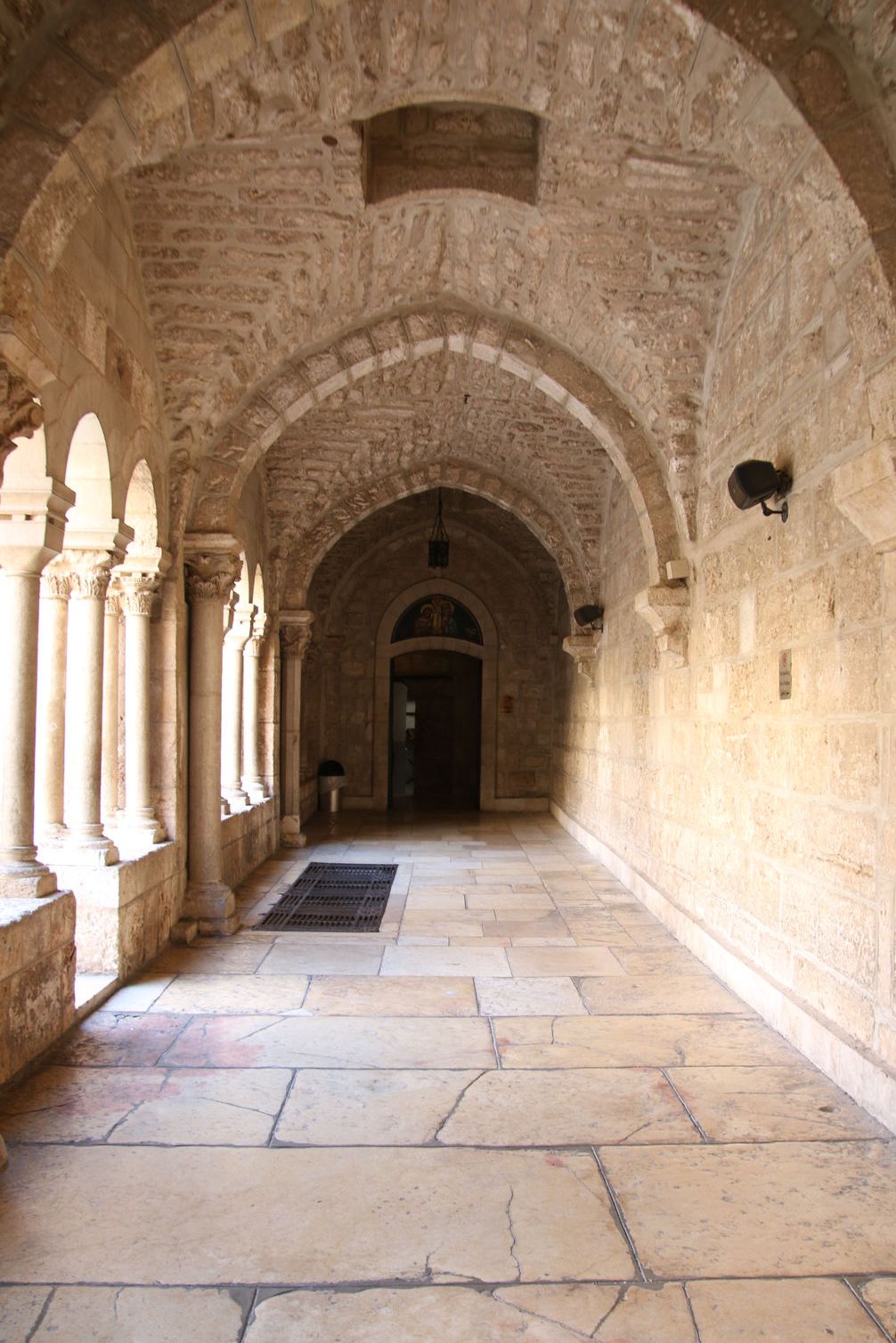 The historic Crusader cloister of the Church of St. Catherine