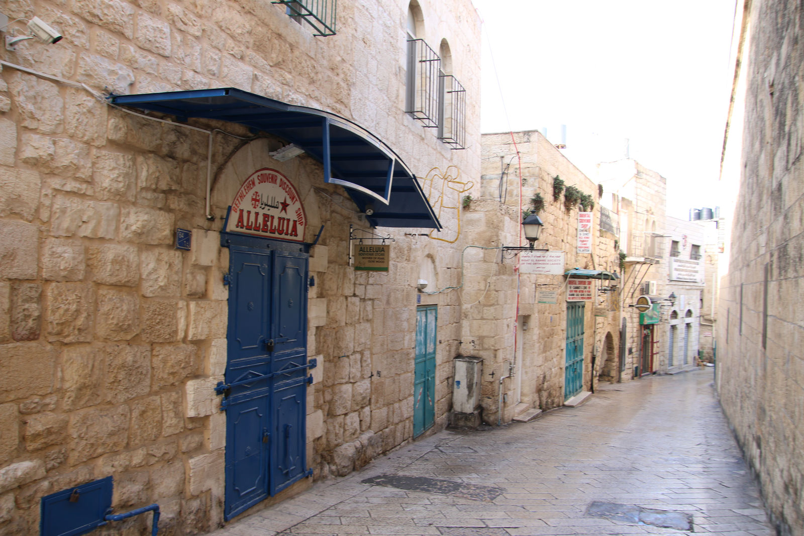 The quiet stone alleyways of historic Bethlehem