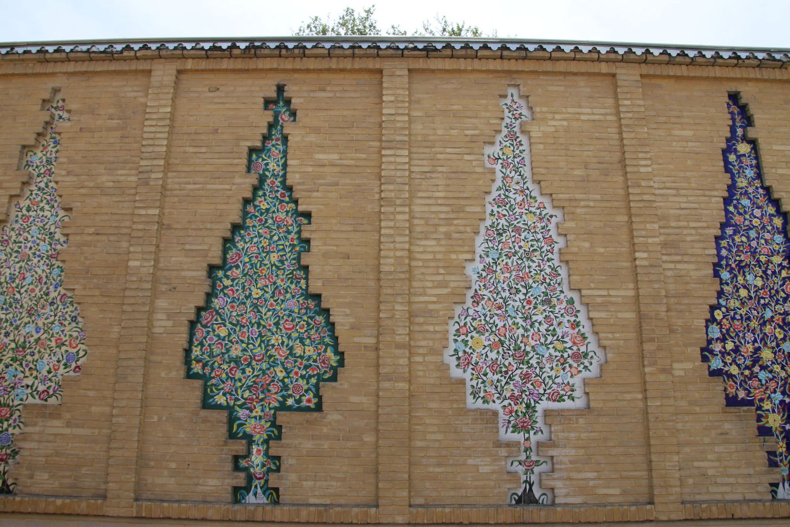 Cypress tree tilework at Narenjestan Qavam