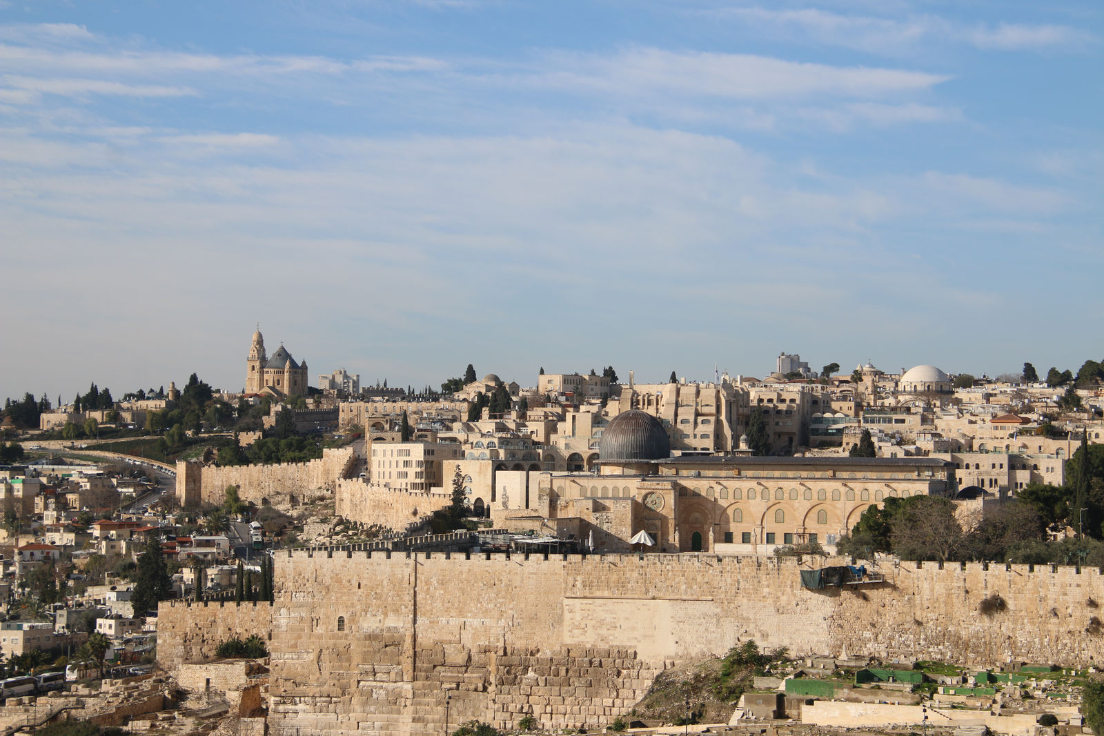 Overlooking the grand structure of Al-Aqsa Mosque from afar