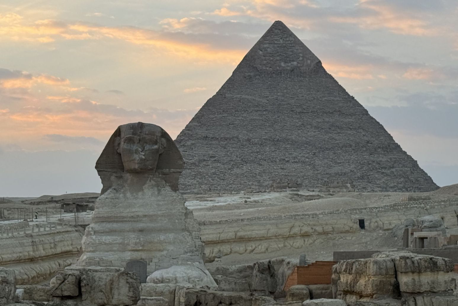 The Great Sphinx of Giza standing guard before the magnificent Pyramid of Khafre