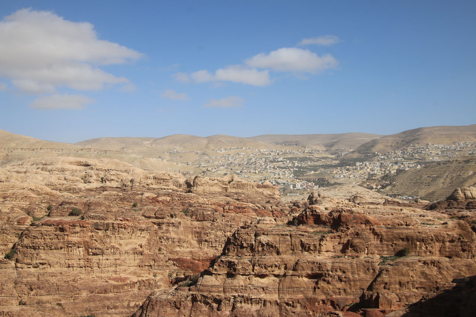 Overlooking Wadi Musa from the mountains